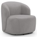 Ver imagem 1 de Poltrona Giratória Orgânica para Sala Living Heidy F04 Veludo Cinza - Lyam Decor