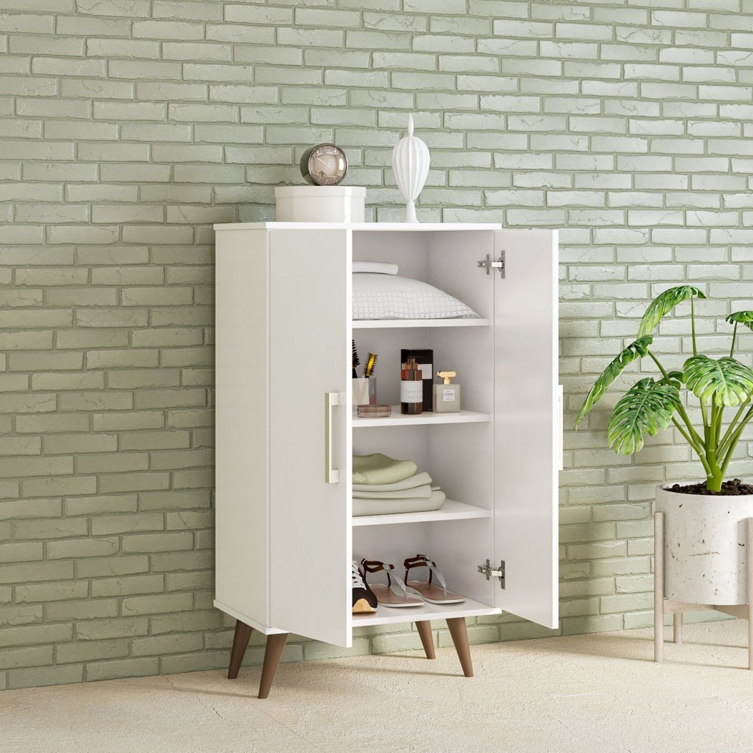Armário Multiuso 2 Portas Lincon Yescasa Branco | MadeiraMadeira