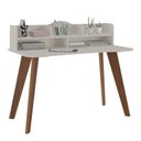 Ver imagem 1 de Escrivaninha Sofia com Nichos Off White/Cedro - Artely Móveis