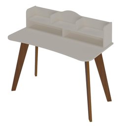 Escrivaninha Sofia com Nichos Off White/Cedro - Artely Móveis - 4