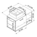 Ver imagem 4 de Gabinete Suspenso para Banheiro 80cm com Cuba Marrom/Preto/Mel