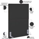 Ver imagem 3 de Cabeceira Cama Box Solteiro Com Tachas 100 cm Vicenza L02 Suede Preto - Lyam Decor