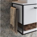 Ver imagem 3 de Gabinete Suspenso para Banheiro 80cm com Cuba Branco/Preto