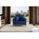 Ver imagem 5 de Poltrona Beny Pés e Base em Madeira Linho Azul M. Rr Decor