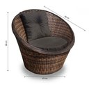 Ver imagem 3 de Conjunto de Sofá Fibra Sintética Bola - 1 Sofá 2 L + 2 Poltronas + 1 Mesa Centro - Tecido Duna Marro