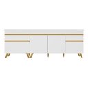 Ver imagem 6 de Kit com 2 Balcões de Cozinha 150cm e 70cm Veneza Multimóveis V2073 Branco/dourado