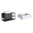 Ver imagem 2 de Gabinete Suspenso para Banheiro 80cm com Cuba