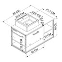 Ver imagem 5 de Gabinete Suspenso para Banheiro 80cm com Cuba Cinza/Preto/Grafite