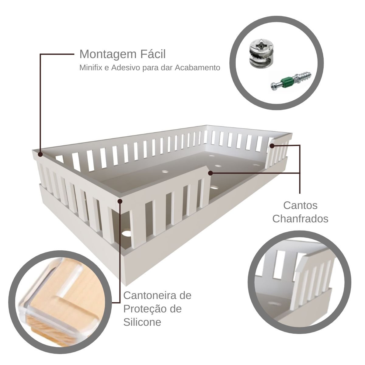 Cama Infantil Montessoriana Solteiro com Colchão Cori Yescasa - 15