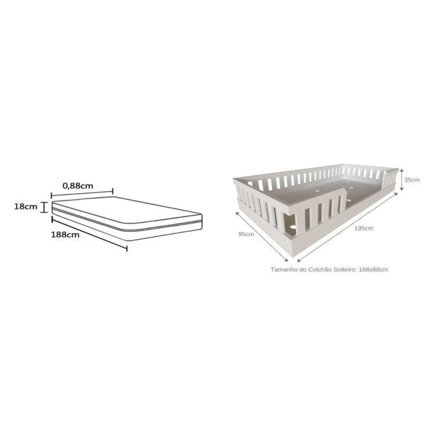 Cama Infantil Montessoriana Solteiro com Colchão Cori Yescasa - 3
