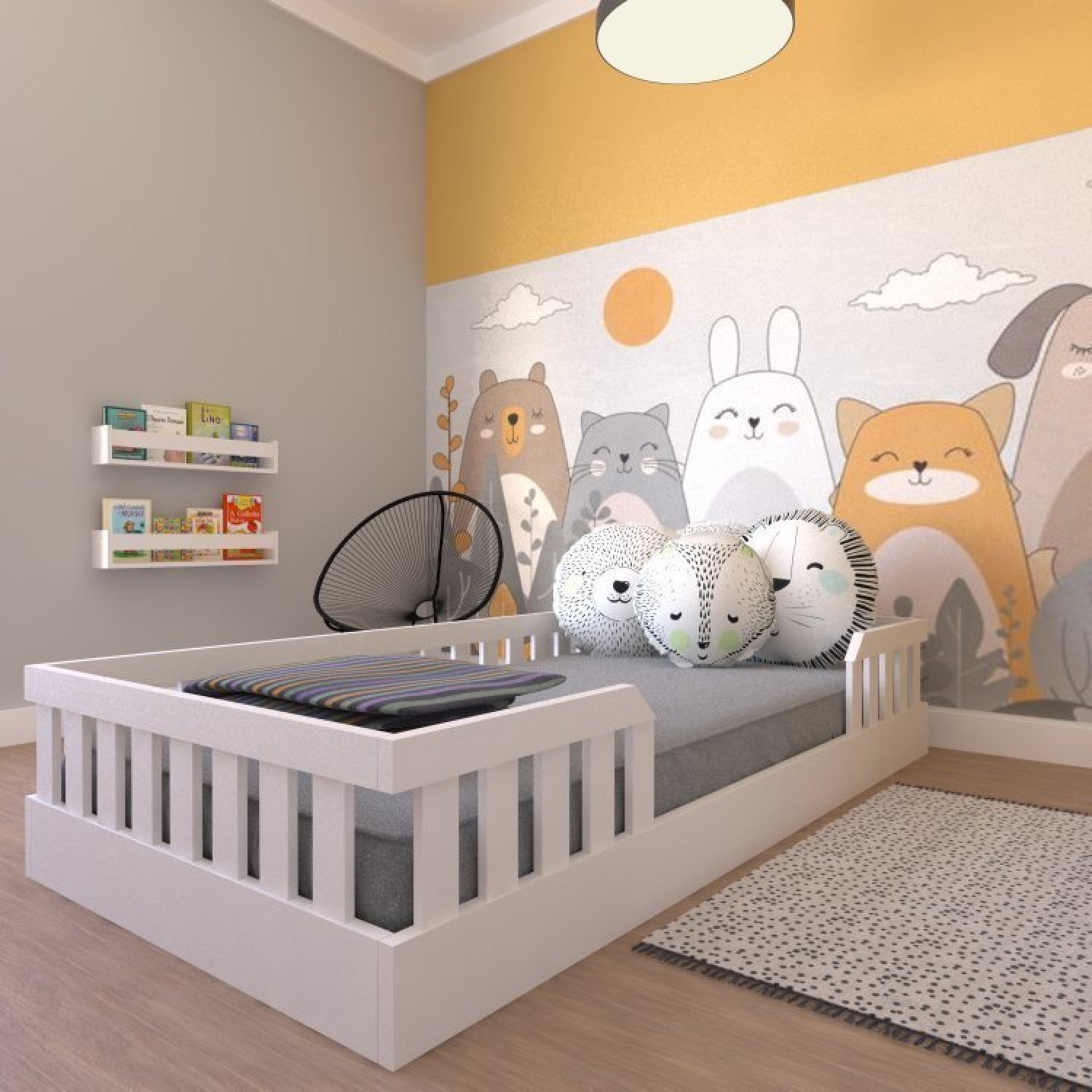 Cama Infantil Montessoriana Solteiro com Colchão Cori Yescasa - 4