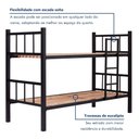 Ver imagem 6 de Beliche Tubular Solteiro para Colchão 188x78cm Preto