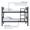 Ver imagem 7 de Beliche Tubular Solteiro para Colchão 188x78cm Preto