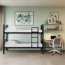 Ver imagem 3 de Beliche Tubular Solteiro para Colchão 188x78cm Preto