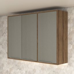 Armário Aéreo para Cozinha 3 Portas 120cm sem Vidro Lavinia - 1 Armário Aéreo para Cozinha 3 Portas 120cm sem Vidro Lavinia - 1