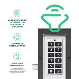 Fechadura Digital Eletrônica com Senha para Gavetas e Armários Fortezza - 6