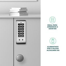 Fechadura Digital Eletrônica com Senha para Gavetas e Armários Fortezza - 4