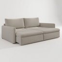 Ver imagem 2 de Sofá Cama sem Caixa Retrátil Reclinável Lunno D28 Mola Ensacada:Bouclê Bege/220cm