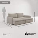 Ver imagem 3 de Sofá Cama sem Caixa Retrátil Reclinável Lunno D28 Mola Ensacada:Bouclê Bege/220cm