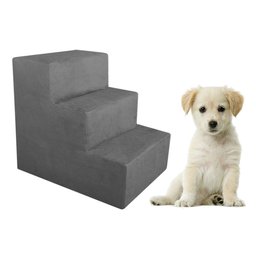 Escada Pet para Cães e Gatos Veludo Cinza Dal Poz Estofados - 1