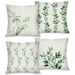 Kit com 4 Capas para Almofadas Decorativas Galhos e Folhas - 1