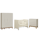 Ver imagem 2 de Quarto de Bebê Berço Evolution + Guarda Roupa 4P + Cômoda 4g Elfe Areia