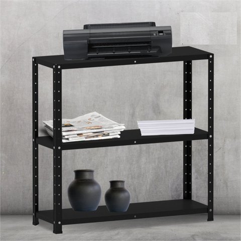 Estante Multiuso 3 Prateleiras 92cm Aço Preto
