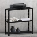 Ver imagem 1 de Estante Multiuso 3 Prateleiras 92cm Aço Cinza/Preto