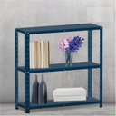 Ver imagem 1 de Estante Multiuso 3 Prateleiras 92cm Aço Cinza/Azul Delrey