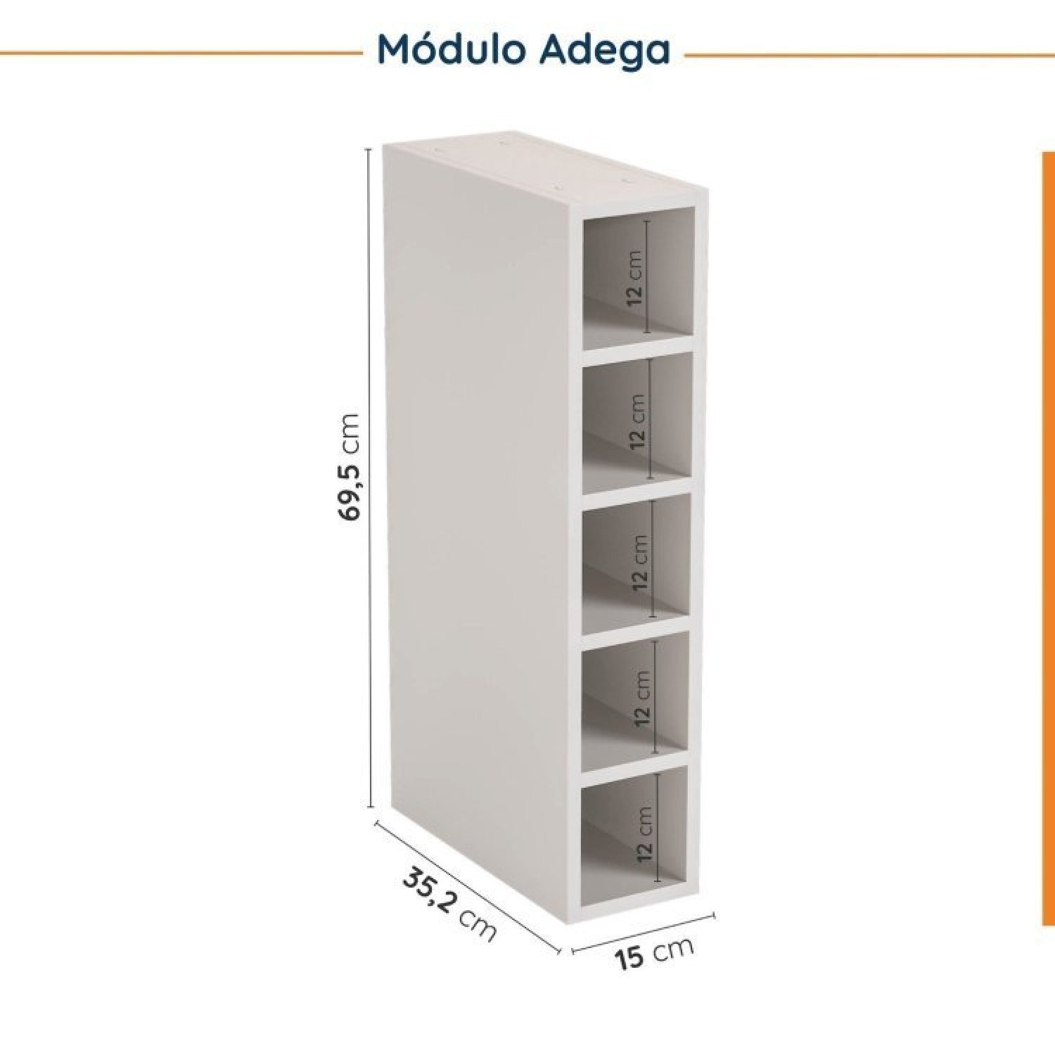 Cozinha Modulada 8 Peças 3 Aéreos 3 Balcões Adega e Toalheiro Ipanema Cabecasa Madeiramadeira - 13