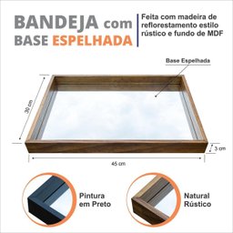 Bandeja Espelhada 30x45cm Cantinho do Café Homedecor - 3