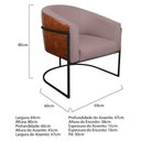 Ver imagem 4 de Kit 02 Poltronas Ferro Preto Corano Nozes E Linho Rosê