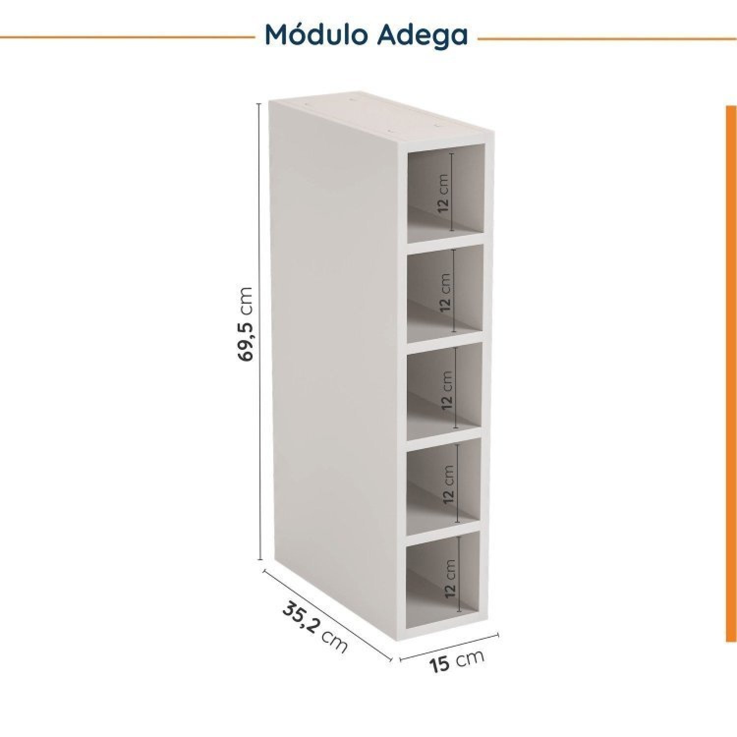 Cozinha Modulada 8 Peças 3 Aéreos 3 Balcões Adega e Toalheiro Ipanema Cabecasa Madeiramadeira - 12