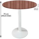 Ver imagem 2 de Mesa Zeta Ferro Branco 75 Cm (alt) Disco Redondo Tampo Mdp Redondo 80 Cm (larg) X 2,5 Cm (alt)