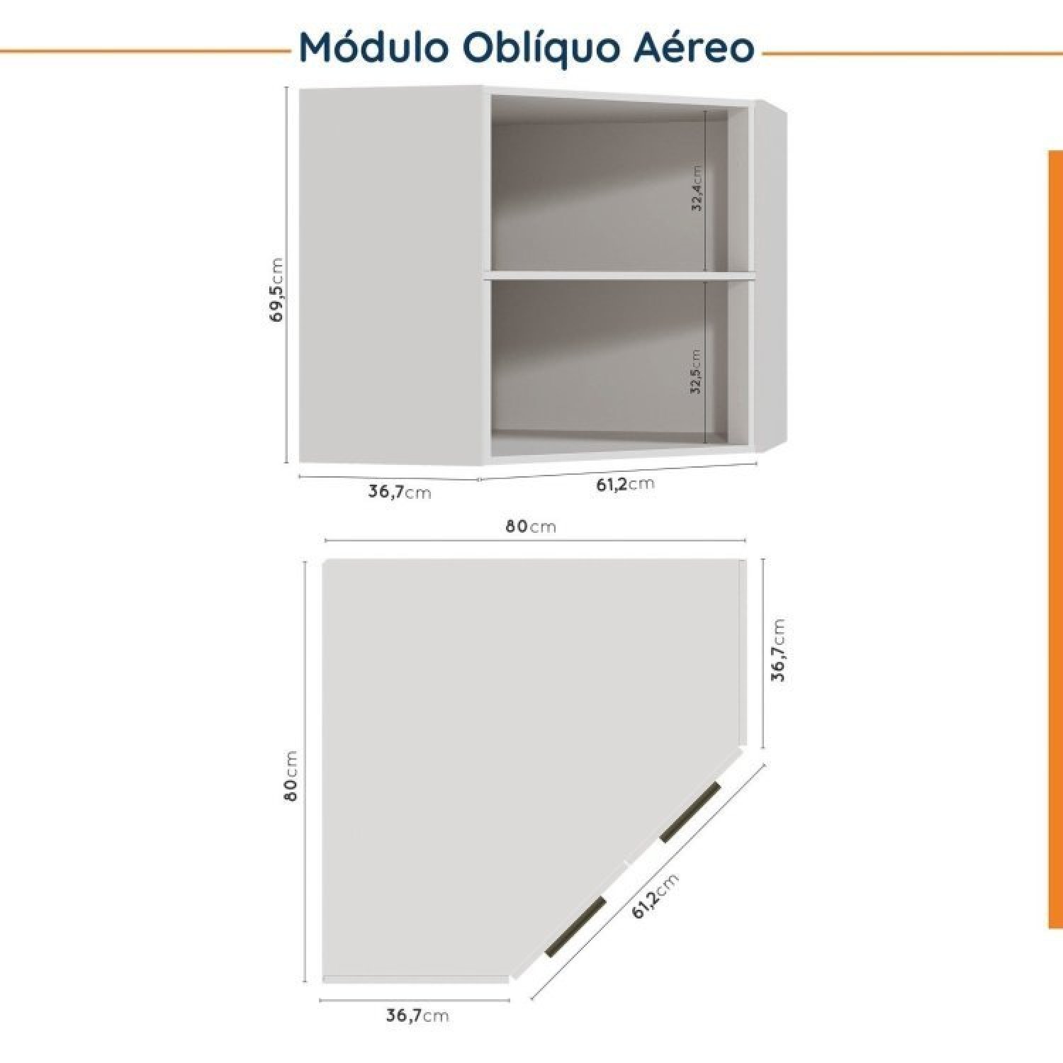 Cozinha Modulada 8 Peças 3 Aéreos 3 Balcões Adega e Toalheiro Ipanema Cabecasa Madeiramadeira - 14