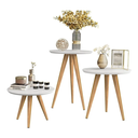 Ver imagem 2 de Conjunto 3 Mesas Laterais Canto Redonda Pé Palito para Sala