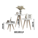 Ver imagem 6 de Conjunto 3 Mesas Laterais Canto Redonda Pé Palito para Sala