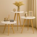 Ver imagem 1 de Conjunto 3 Mesas Laterais Canto Redonda Pé Palito para Sala