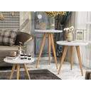 Ver imagem 1 de Conjunto 3 Mesas Laterais Canto Redonda Pé Palito para Sala