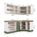 Ver imagem 5 de Cozinha Modulada 8 Peças 3 Aéreos 3 Balcões Adega e Toalheiro Ipanema CabeCasa MadeiraOriginals Verd