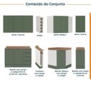Ver imagem 4 de Cozinha Modulada 8 Peças 3 Aéreos 3 Balcões Adega e Toalheiro Ipanema CabeCasa MadeiraOriginals Verd