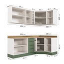 Ver imagem 5 de Cozinha Modulada 8 Peças 3 Aéreos 3 Balcões Adega e Toalheiro Ipanema CabeCasa MadeiraOriginals Verd