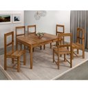 Ver imagem 1 de Conjunto Mesa 120x75cm e 6 Cadeiras de Madeira Pinus Reflorestada Tradicional Lisboa