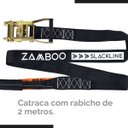 Ver imagem 4 de Slackline Zamboo Extremeline 30m Preto com Catraca Reforçada Protetores e Bolsa Coordenação Equilíbr