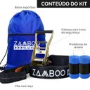Ver imagem 2 de Slackline Zamboo Extremeline 30m Preto com Catraca Reforçada Protetores e Bolsa Coordenação Equilíbr