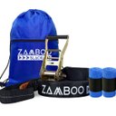 Ver imagem 1 de Slackline Zamboo Extremeline 30m Preto com Catraca Reforçada Protetores e Bolsa Coordenação Equilíbr