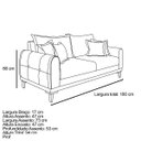 Ver mais imagens de Sofá Living 3 Lugares Bouclê Preto 1.80m Pés em Madeira Bz Home Decor