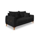 Ver imagem 6 de Sofá Living 3 Lugares Bouclê Preto 1.80m Pés em Madeira Bz Home Decor