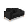 Sofá Living 3 Lugares Bouclê Preto 1.80m Pés em Madeira Bz Home Decor - 6