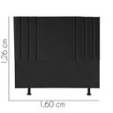 Ver imagem 3 de Cabeceira Estofada Grécia 160CM Queen Courino Preto - D A DECOR